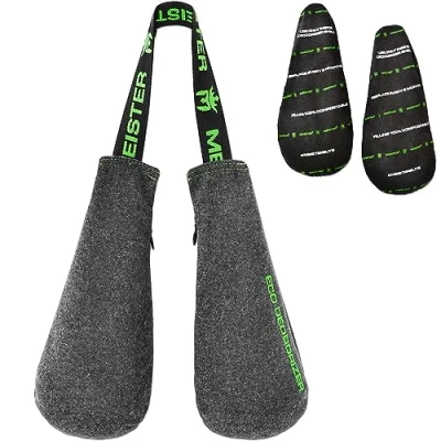 Abbildung von Meister Deo für Schuhe &amp; Handschuhe umweltfreundlich mit Nachfüllpack absorbiert Gerüche, kraftvoll, nachfüllbar Vorrat 1 Jahr, Herren, Dark Charcoal / Neon Green, Shoes Large Gloves
