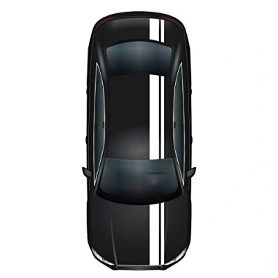 Abbildung von Finest Folia Rennstreifen Racing Stripes 5mx15cm und 10mx5cm Rallystreifen Viperstreifen für Fahrzeuge Auto Kfz Zubehör Tuning Streifen Motorhaube Dach Heck (Weiß Glanz)