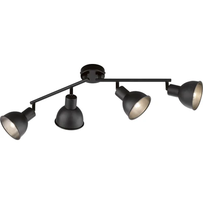 Abbildung von Fischer &amp; Honsel Runde Deckenleuchte Speedy, Spotleuchte 3 flammig, Deckenlampe für Wohnzimmer Schlafzimmer, 3xE14, Metall, Sandschwarz, 45 x 11,5cm 21246