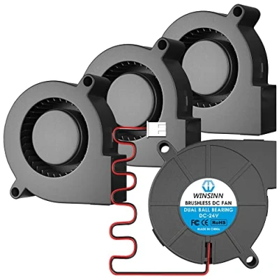 Abbildung von WINSINN 5015 Lüfter 24 V, 3D Drucker Volt Gebläseturbine Turbo Doppelkugellager, 1000 mm/39 Zoll Kabel Bürstenlose Kühlung 50 mm x 15 2 PIN (4er Pack)