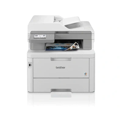 Abbildung von Brother MFC L8340CDW Professionelles und kompaktes 4 in 1 Farb LED Multifunktionsgerät (Drucker, Scanner, Kopierer, Fax, 30 Seiten/Min.) weiß/grau