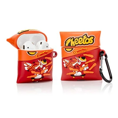 Abbildung von YIGEYI Silikon Hülle Kompatibel mit Airpods 1 &amp; 2 Funny Cute 3D Cartoon Case Cover[Lustige Snacks Series 2] (Cheetos)