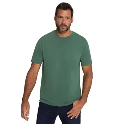 Abbildung von JP 1880 Herren große Größen Übergrößen Menswear L 8XL T Shirt, Basic, Rundhals, gekämmte Baumwolle, bis 10 XL trübes grün 702558198