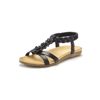 Abbildung von LASCANA Sandale »Sommerschuh«, Sandalette, Sommerschuh mit Schmucksteinchen und elastischem Riemchen