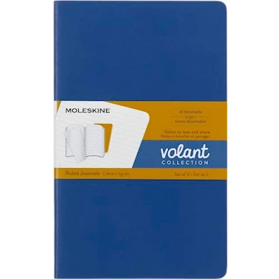 Abbildung von Moleskine Volant Notizhefte (liniert, Soft Cover, Large/A5) 2er Set Vergissmeinnicht Blau, Bernsteingelb