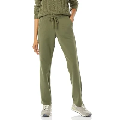 Abbildung von Amazon Essentials Damen Jogginghose aus Fleece mit geradem Bein (in großen Größen erhältlich), Olivgrün, XS