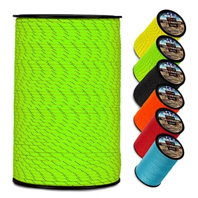 Abbildung von HERCULES Typ III Paracord 550 Seil Fallschirmschnur, 100&#039; reflektierendes für Campingseil, Überlebensseil