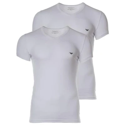 Abbildung von Emporio Armani V NECK 2 PACK Tshirt basic, Herren, Größe: Medium, Weiß