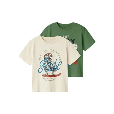 Abbildung von Name it Nmmbennibo 2 PACK Tshirt print für Kinder, Größe: 92, English ivy/ birch