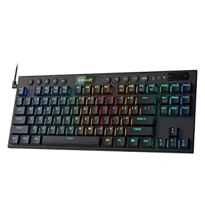 Abbildung von Redragon K622 RGB Mechanische Flachem Profil Tastatur, Rote Schalter, TKL Kabelgebundene Gaming Dedizierte Mediensteuerung, Abnehmbarem USB Kabel, für Büro und Gamer
