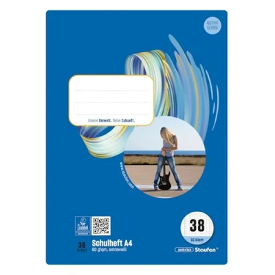 Abbildung von Staufen Style Schulheft 10 Hefte je 16 Blatt, DIN A4, Lineatur 38 (5 mm kariert mit Rand perforiert), 80 g/m² Papier