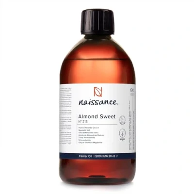 Abbildung von Naissance Natürliches Süßes Mandelöl (Nr. 215) 500ml Vegan, Gentechnikfrei Ideal zur Haar und Körperpflege, für Aromatherapie als Basisöl Massageöle