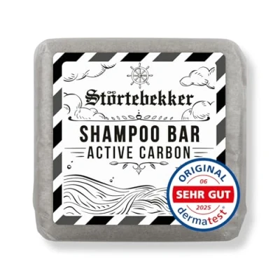 Abbildung von NEU: Störtebekker® Premium Shampoo Bar Active Carbon Festes Herren &amp; Damen mit Aktivkohle 3in1 Duschseife Männer Intensivpflege für Haare Kopfhaut vegan, handgefertigt (100g)
