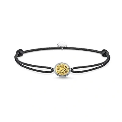 Abbildung von Thomas Sabo Unisex Armband Little Secret Glaube, Liebe, Hoffnung 925 Sterlingsilber, Geschwärzt, 750 Gelbgold Vergoldung, Nylon LS116 543 11