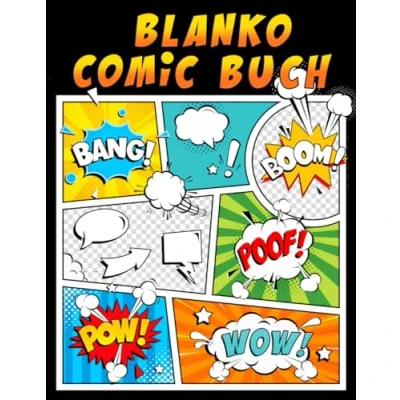 Abbildung von Blanko Comic Buch: 120 Seiten mit einzigartigen Vorlagen zum Zeichnen großartiger Comics. Für Kinder und Erwachsene