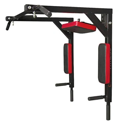 Abbildung von CCLIFE Multigriff Klimmzug Wandmontage Dip station 2in1 Pull Up Bar Klimmzugstange Wand Belastbarkeit bis 120 kg Fitnessgeräte Wandbefestigung