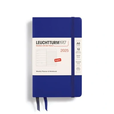 Abbildung von LEUCHTTURM1917 370651 Wochenkalender &amp; Notizbuch 2025, Pocket A6 Hardcover 12 Monats Planer, liniert Ink, Englisch