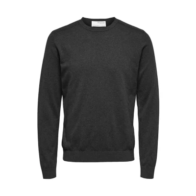 Abbildung von Selected Homme Slhberg CREW NECK Strickpullover, Herren, Größe: Medium, Antracit/melange