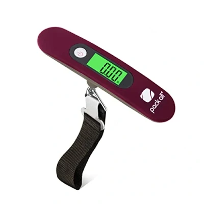 Abbildung von pack all 40kg Kofferwaage, digitale Gepäckwaage, Luggage Scale mit hintergrundbeleuchtetem LCD Display, inkl. Batterie(Rot)
