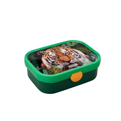 Abbildung von Mepal Brotdose Kinder Bento Box mit Fächern &amp; Gabel Meal Prep Clip Verschluss BPA frei Spülmaschinenfest 750 ml Wild Tiger