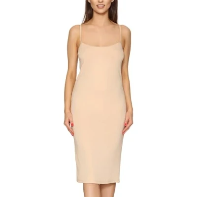 Abbildung von Merry Style Damen Unterkleid Knielänge Petticoat Midi Länge einstellbare Träger MS10 402 (Nude, 3XL)