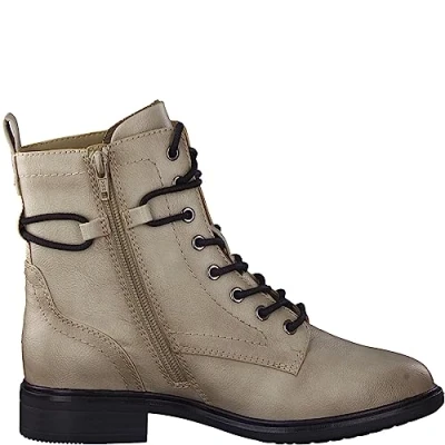 Abbildung von Jana Damen Stiefeletten zum Schnüren Flach mit Schnürsenkeln und Reißverschluss Weite H Mehrweite, Braun (Stone), 40 EU