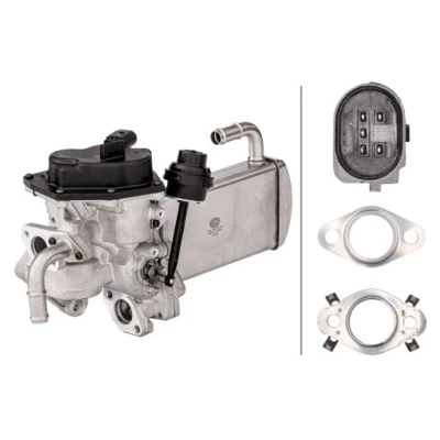 Abbildung von HELLA 6NU 358 167 041 AGR Modul mit Dichtungen, Kühler Ventil VOLKSWAGEN: Transporter 5 Bus, 6 Multivan (7HM