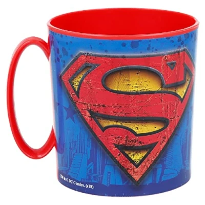 Abbildung von Stor Superman Mikrowellen Tasse aus Kunststoff, wiederverwendbar, 350 ml, 1 Stück (1er Pack), Bunt