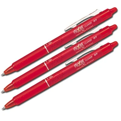 Abbildung von Pilot Frixion Tintenroller, radierbar, Schwarz, Rot, 3 Stifte