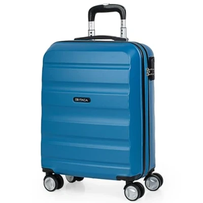 Abbildung von ITACA Handgepäck Koffer Trolley Reisekoffer Mit Rollen und Hartschalenkoffer für Vielreisende. Blau