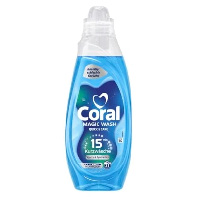 Abbildung von Coral Magic Wash Quick &amp; Care Waschmittel Sports Synthetics Flüssigwaschmittel für 15 Minuten Kurzwäsche mit PRO S Technologie 21 WL