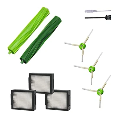 Abbildung von Ersatzteile Zubehör für iRobot Roomba i7 J7 i6 i8 i3 i4 i1 e5 e6 I E Serie Staubsauger inklusive 1 Packung Borstenbürste und 3 Stück Filter, Seitenbürste