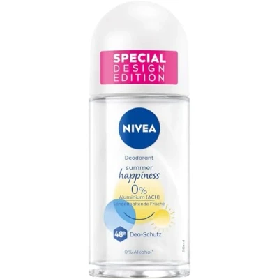 Abbildung von NIVEA Summer Happiness Deo Roll On, ohne Aluminium (ACH) mit antibakteriellem 48h Schutz und sanfter Pflege, Deodorant sommerlich frischem Duft (50 ml)