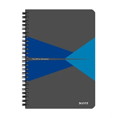 Abbildung von Leitz 44580035 Office Collegeblock A5 kariert, spiralgebunden mit Karton Einband Blau