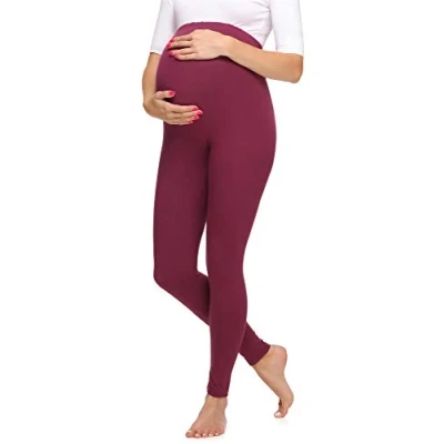 Abbildung von Merry Style Damen Lange Umstandsleggings aus Viskose MS10 297 (Weinrot, 4XL)