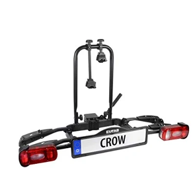 Abbildung von EUFAB 11563 Fahrradträger CROW, E Bike geeignet, teilweise vormontiert, Diebstahlschutz, für 2 Fahrräder, Anhängerkupplung, schwarz