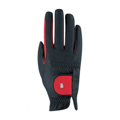 Abbildung von Roeckl Reithandschuhe Malta Bicolor Schwarz/Rot 7,5