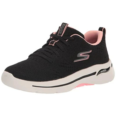 Abbildung von Skechers Damen Go Walk Arch Fit Unify Sneaker, Schwarz/Rosa, 37.5 EU