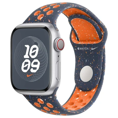 Abbildung von Apple Watch Armband Original Silikon und TPU (weich) Blau Geeignet für Series 1 9 / SE