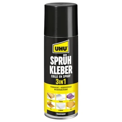 Abbildung von Uhu 48900 Sprühkleber 3 in 1 Permanent Korrigierbar Wieder Ablösbar 200 ml