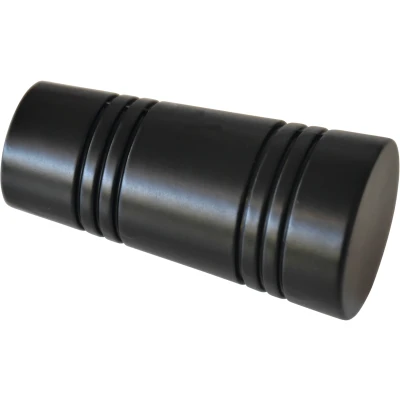 Abbildung von Gardinia Endknöpfe für Gardinenstangen, 2 x Endstück Apollo, Serie Chicago, Metall, Schwarz matt, Durchmesser 20 mm