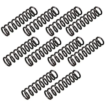 Abbildung von sourcing map 10Stk. Federstahl Motor Druckfeder Druckfedern Spiralfeder Stahlfeder 1,2mm Kabeldmr. 9mm Außendmr. 35mm freie Länge schwarz
