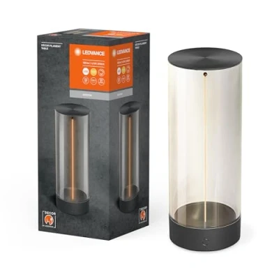 Abbildung von LEDVANCE DECOR Filament LED Tischleuchte 240mm, dunkelgrau, 1,2W, 105lm, kabellos, modernes Design, individuelle Helligkeitssteuerung, dimmbar, Touch Technologie, Lithium Akku, IP20, 2700K
