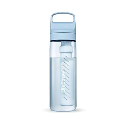 Abbildung von LifeStraw Go Serie BPA freie Trinkflasche mit Wasserfilter 650ml für Reisen und den täglichen Gebrauch entfernt Bakterien, Parasiten, Mikroplastik + verbessert Geschmack, Icelandic Blue (blau)