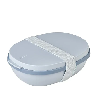 Abbildung von Mepal Lunchbox Ellipse Duo Meal Prep Box für Erwachsene &amp; Salatbox zum Mitnehmen Brotdose ein gesundes Mittagessen Ideal Sandwiches Salate 825 ml + 600 Nordic blue