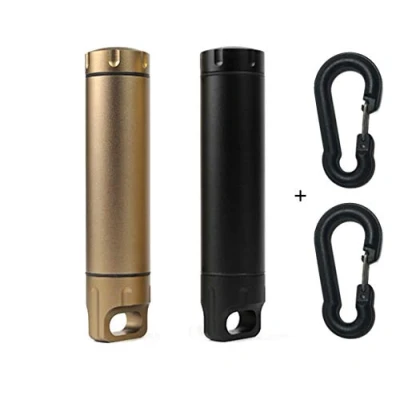 Abbildung von 2 x Große Kapazität EDC wasserdichte Kapsel Outdoor Pillenhalter Überleben Container Aluminium Pille Match Fall Luftdichte Flasche für Jagd Camping Military Level