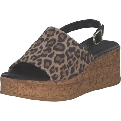 Abbildung von Tamaris Plateausandalette, Damen, Größe: 40, Leopard Schuhe