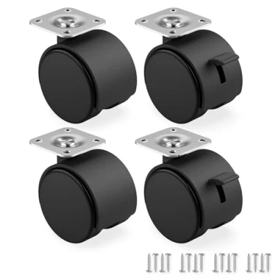 Abbildung von RAVN HAMAN 4er Set Möbelrollen 30 mm Lenkrollen mit Bremse bis 10 kg pro Rad Schwenkrollen für Innenmöbel Transportrollen geringem Rollwiderstand