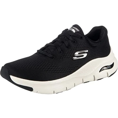 Abbildung von Skechers Damen Arch Fit Big Appeal Sneaker, Black Mesh White Trim, 39.5 EU