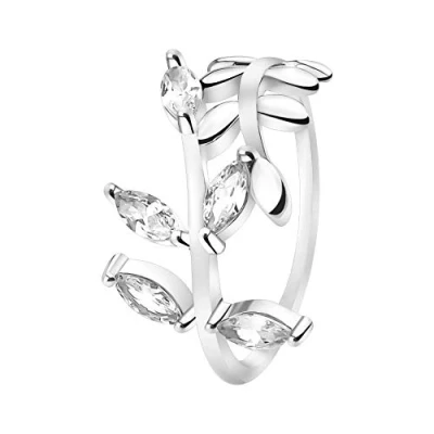 Abbildung von Sofia Milani Damen Ring 925 Silber mit Zirkonia Steinen Blatt 10097 56 (17.8)